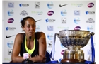 EASTBOURNE, ENGLAND - JUNE 21:  Madison Keys of USA answers questions from the media after beating Angelique Kerber of Germany during their Women's Finals match on day eight of the Aegon International at Devonshire Park on June 21, 2014 in Eastbourne, England. (Photo by Jan Kruger/Getty Images)